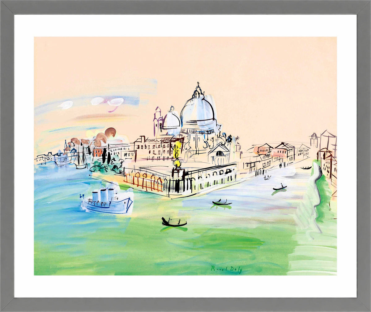 Raoul Dufy Print, 028 Customs Point, Venice (1938)_10x8 in a light grey frame