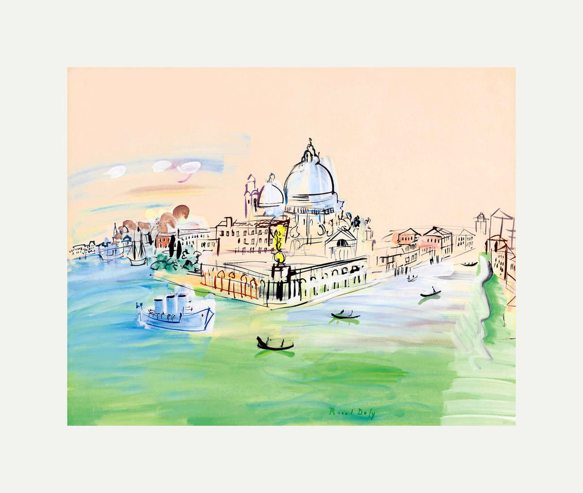 Raoul Dufy Print, 028 Customs Point, Venice (1938)_10x8 with an off-white border for rolled canvas