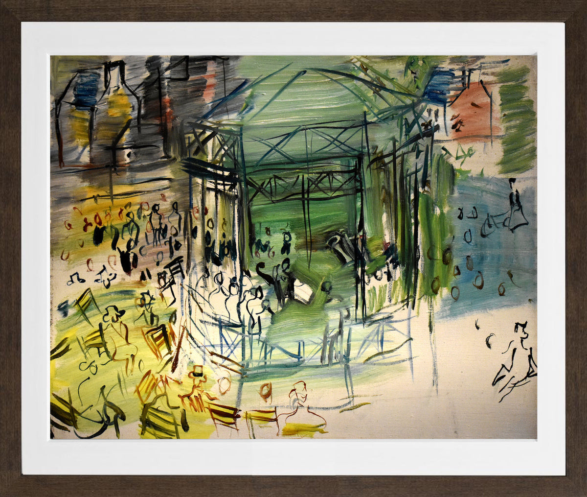 Raoul Dufy Print, 032 Etude pour le Dimanche_10x8 in a brown frame