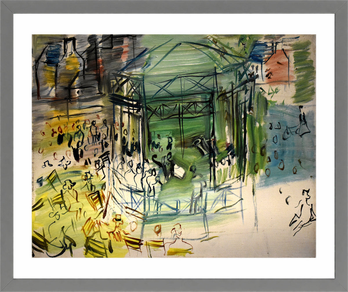 Raoul Dufy Print, 032 Etude pour le Dimanche_10x8 in a light grey frame