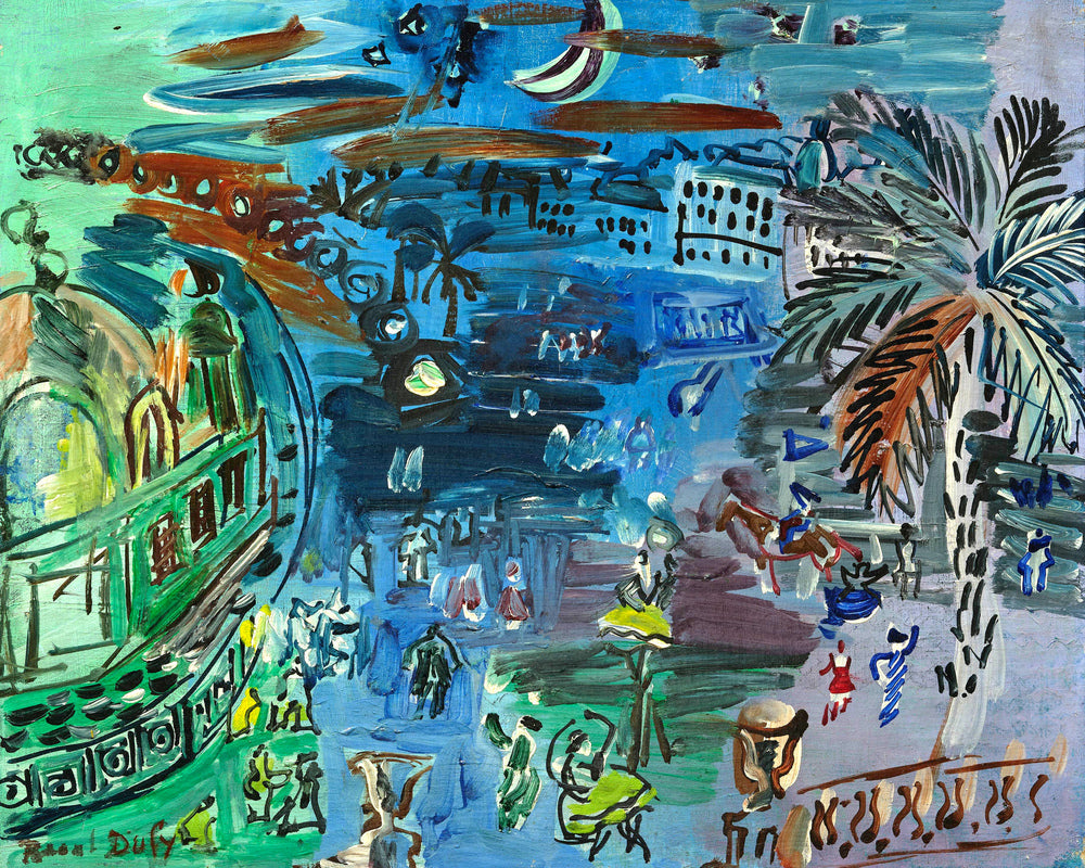 Raoul Dufy Print, 038 L’ancien casino de Nice de nuit_10x8 as an unframed print