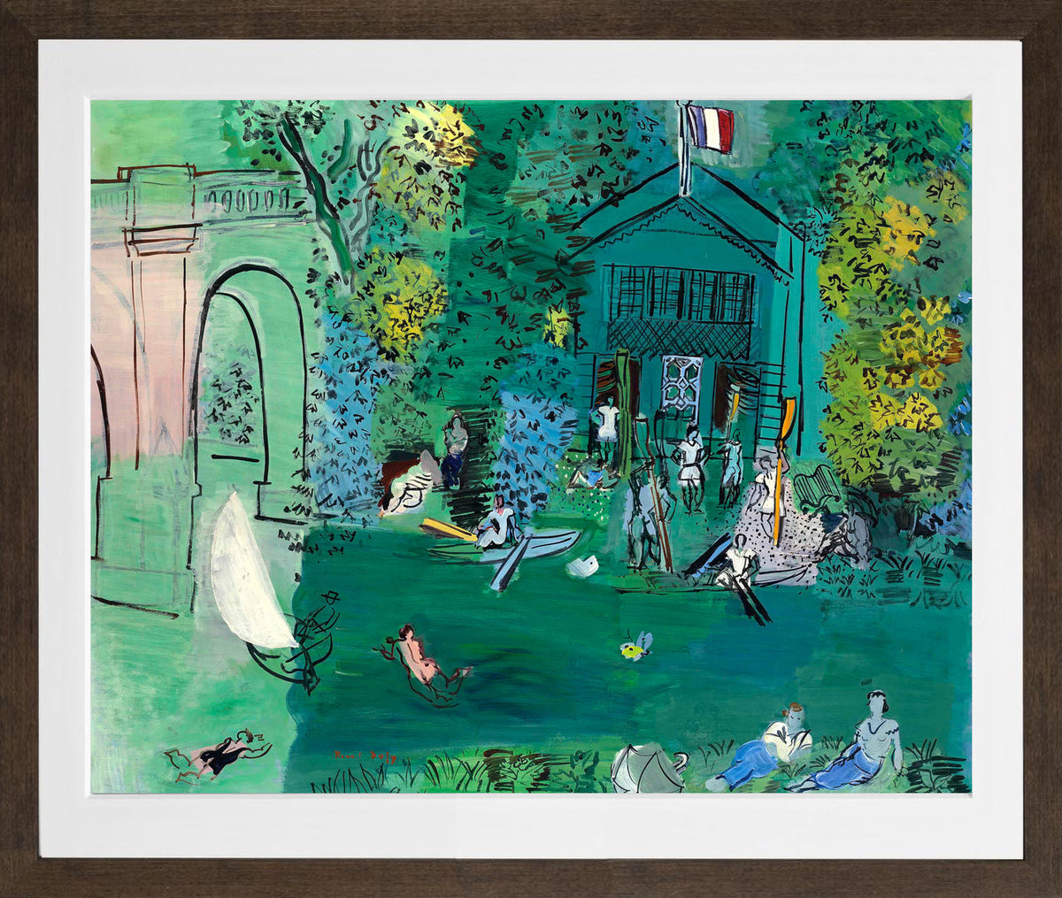 Raoul Dufy Print, 046 La Marne (1925)_10x8 in a brown frame