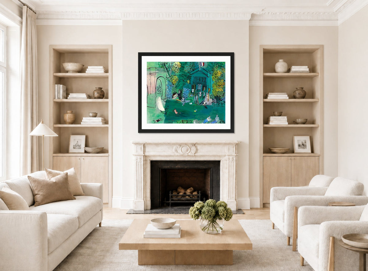 Raoul Dufy Print, 046 La Marne (1925)_10x8 displayed in a Scandinavian living room