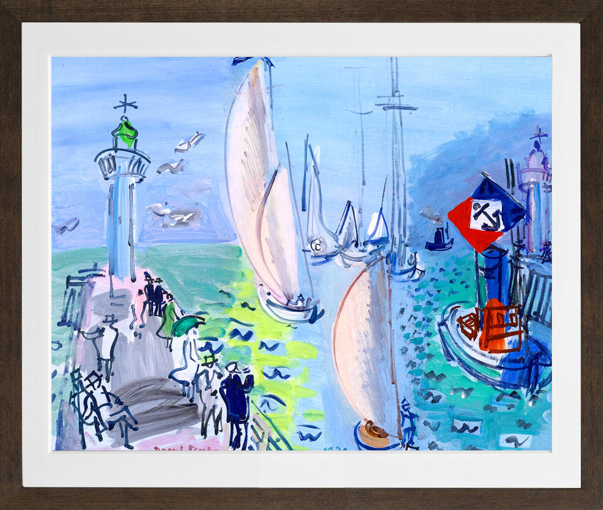 Raoul Dufy Print, 052 La Rentrée des régates (1930)_10x8 in a brown frame