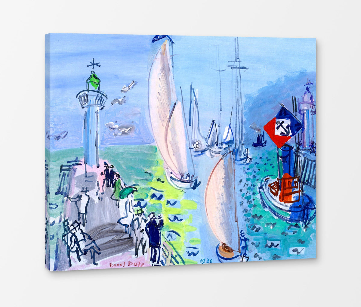 Raoul Dufy Print, 052 La Rentrée des régates (1930)_10x8 as a ready-to-hang canvas panel
