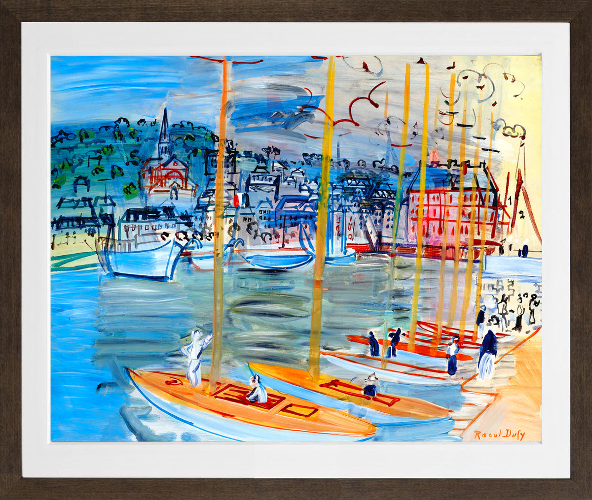 Raoul Dufy Print, 055 Le bassin de Deauville (1938)_10x8 in a brown frame