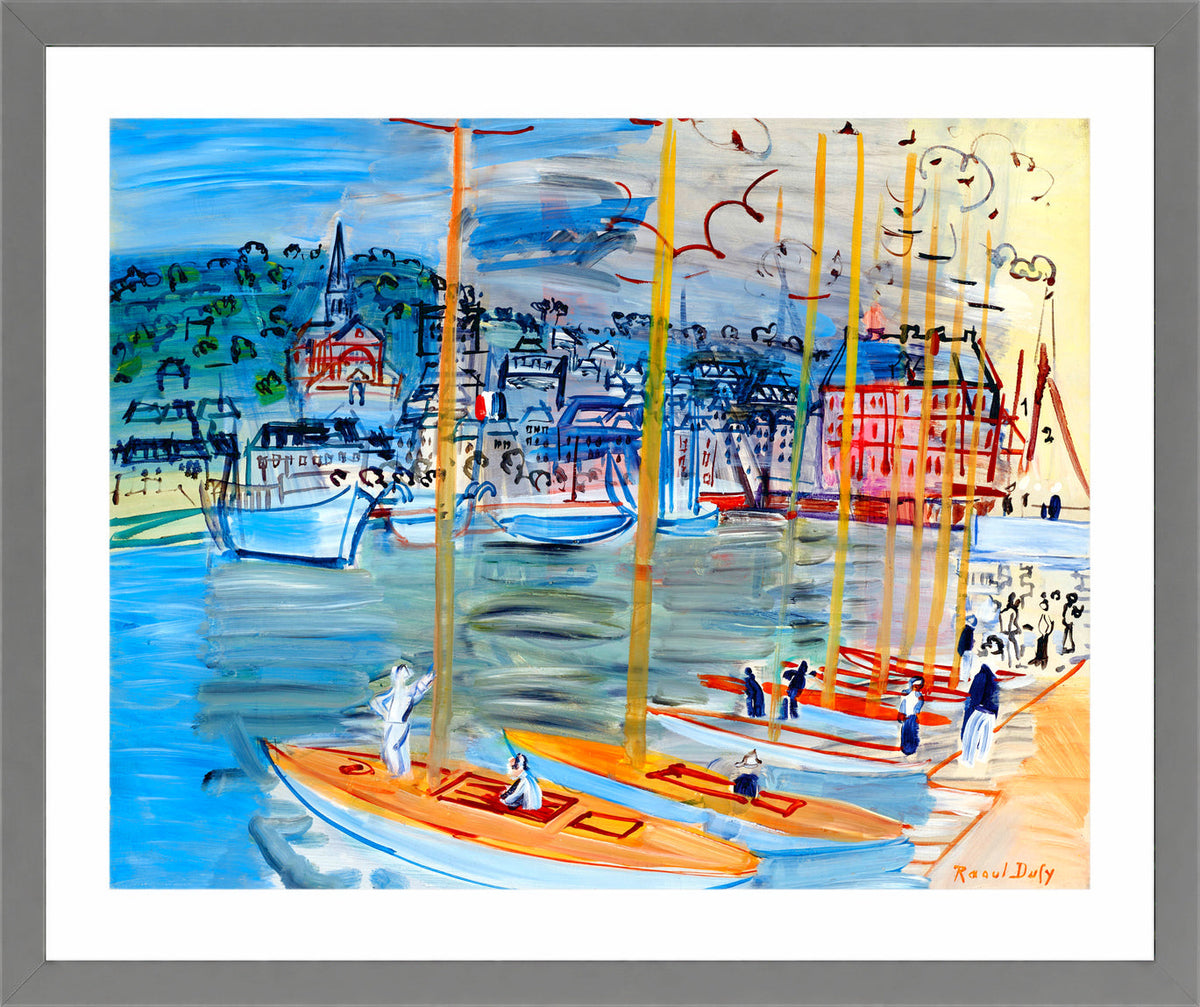 Raoul Dufy Print, 055 Le bassin de Deauville (1938)_10x8 in a light grey frame