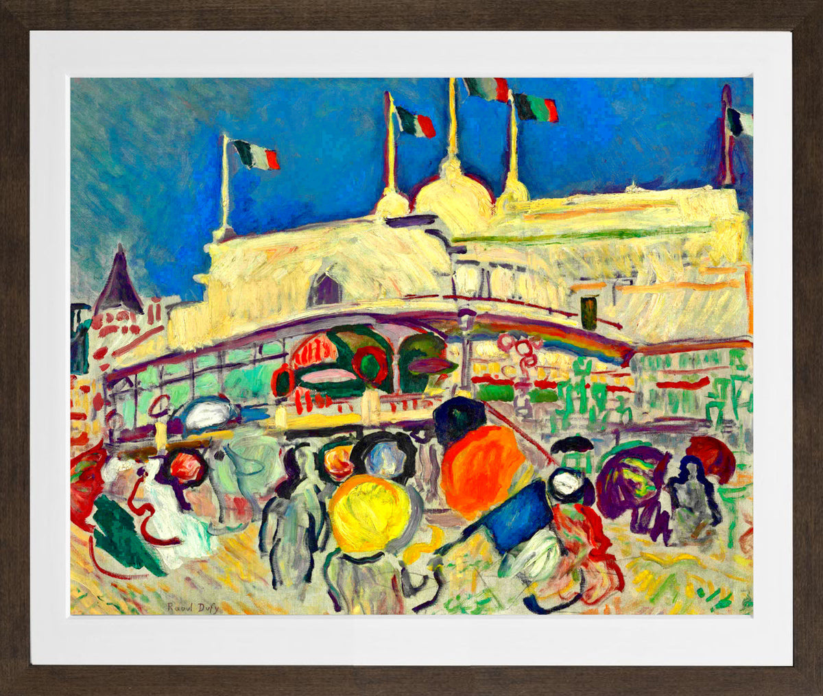 Raoul Dufy Print, 057 Le Casino (1906)_10x8 in a brown frame