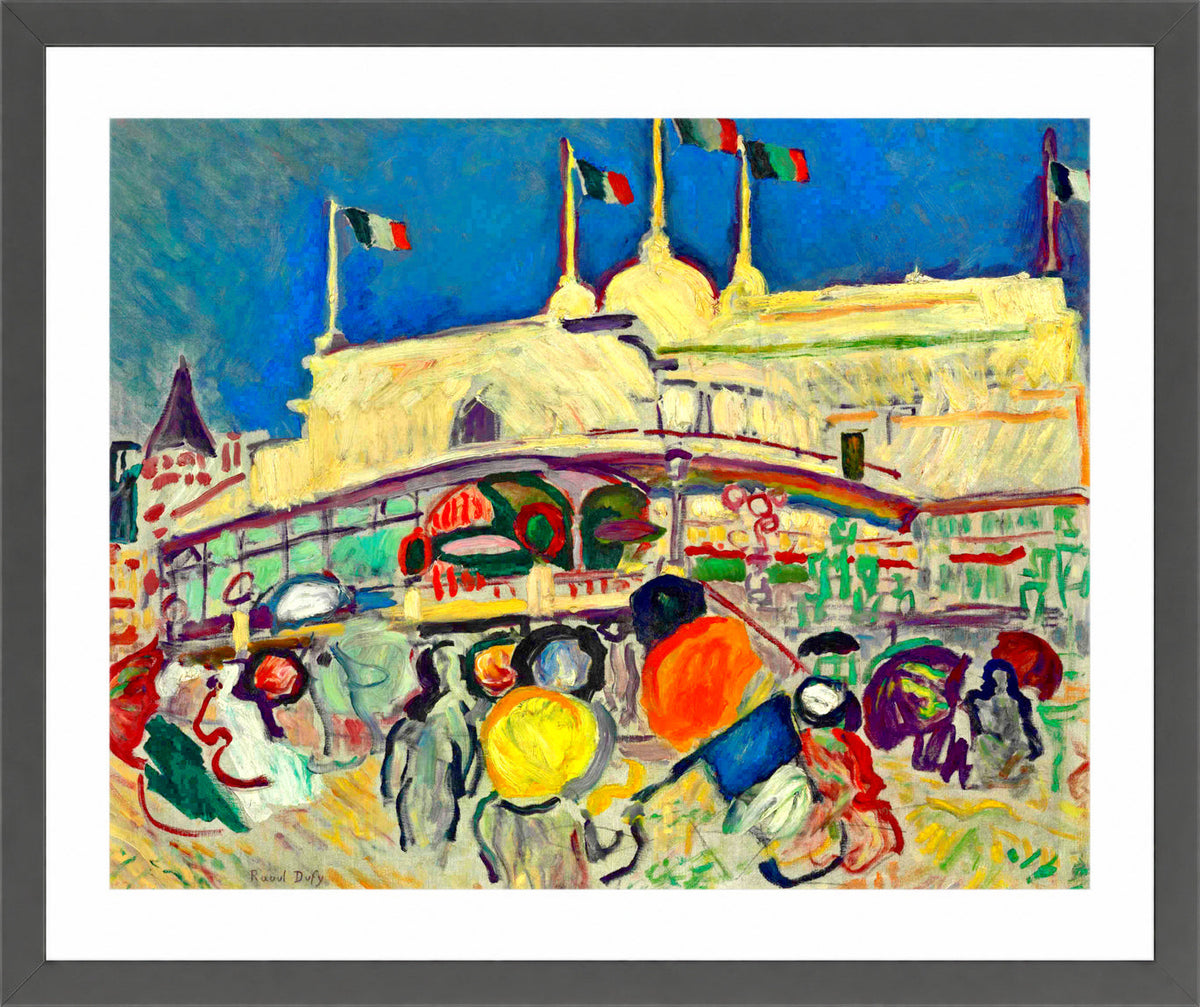 Raoul Dufy Print, 057 Le Casino (1906)_10x8 in a dark grey frame