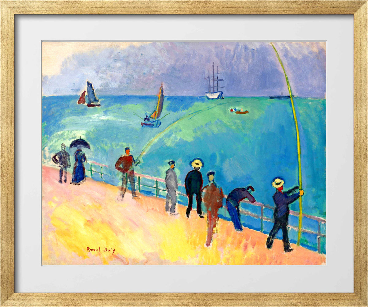 Raoul Dufy Print, 065 LES PÊCHEURS (1907)_10x8 in a gold frame