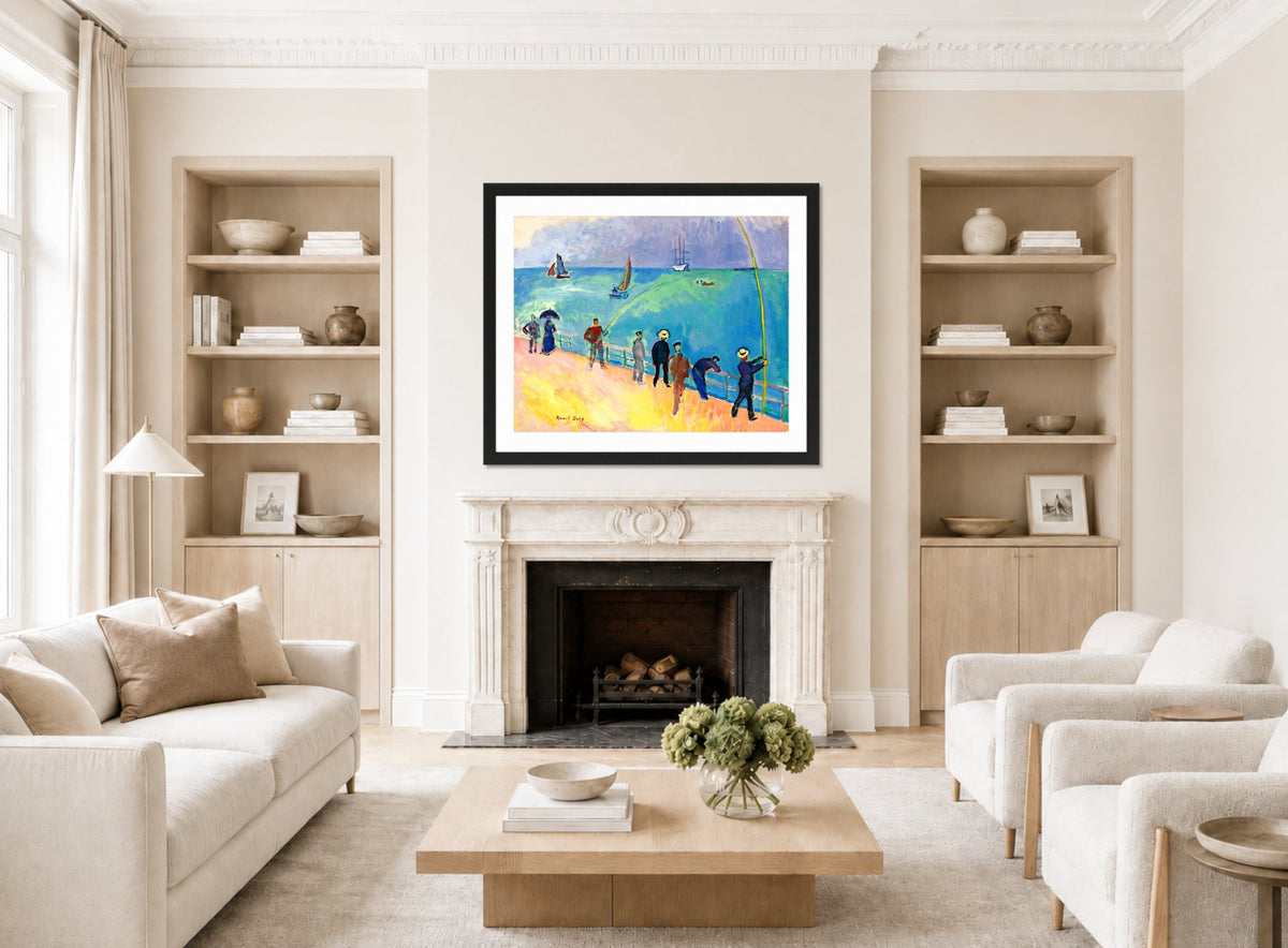 Raoul Dufy Print, 065 LES PÊCHEURS (1907)_10x8 displayed in a Scandinavian living room