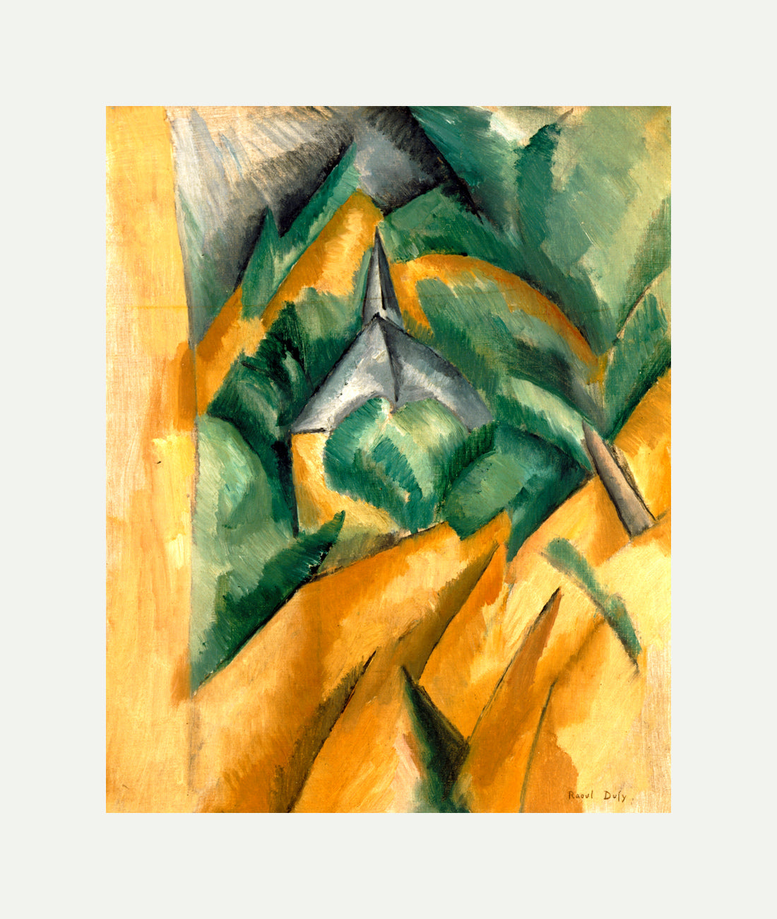 Raoul Dufy Print, 067 L'Estaque (1908)_10x8 with an off-white border for rolled canvas