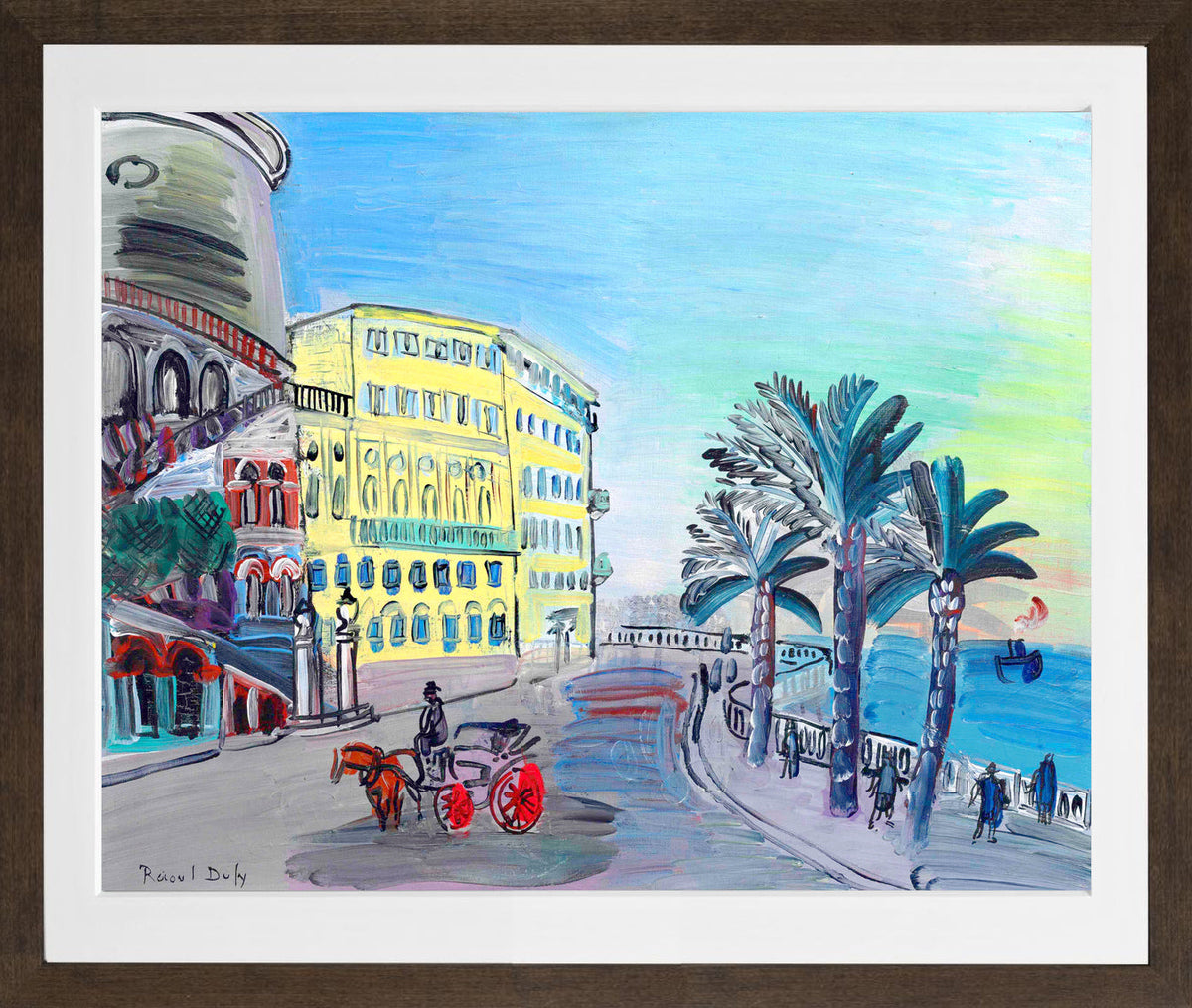 Raoul Dufy Print, 068 L'Hôtel Suisse à Nice et le tournant de Rauba Capeu (1927)_10x8 in a brown frame