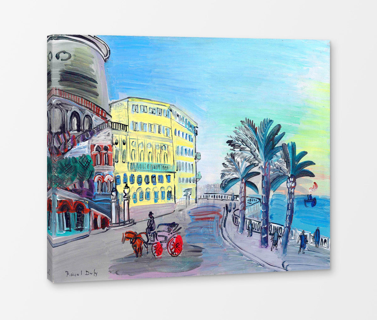 Raoul Dufy Print, 068 L'Hôtel Suisse à Nice et le tournant de Rauba Capeu (1927)_10x8 as a ready-to-hang canvas panel