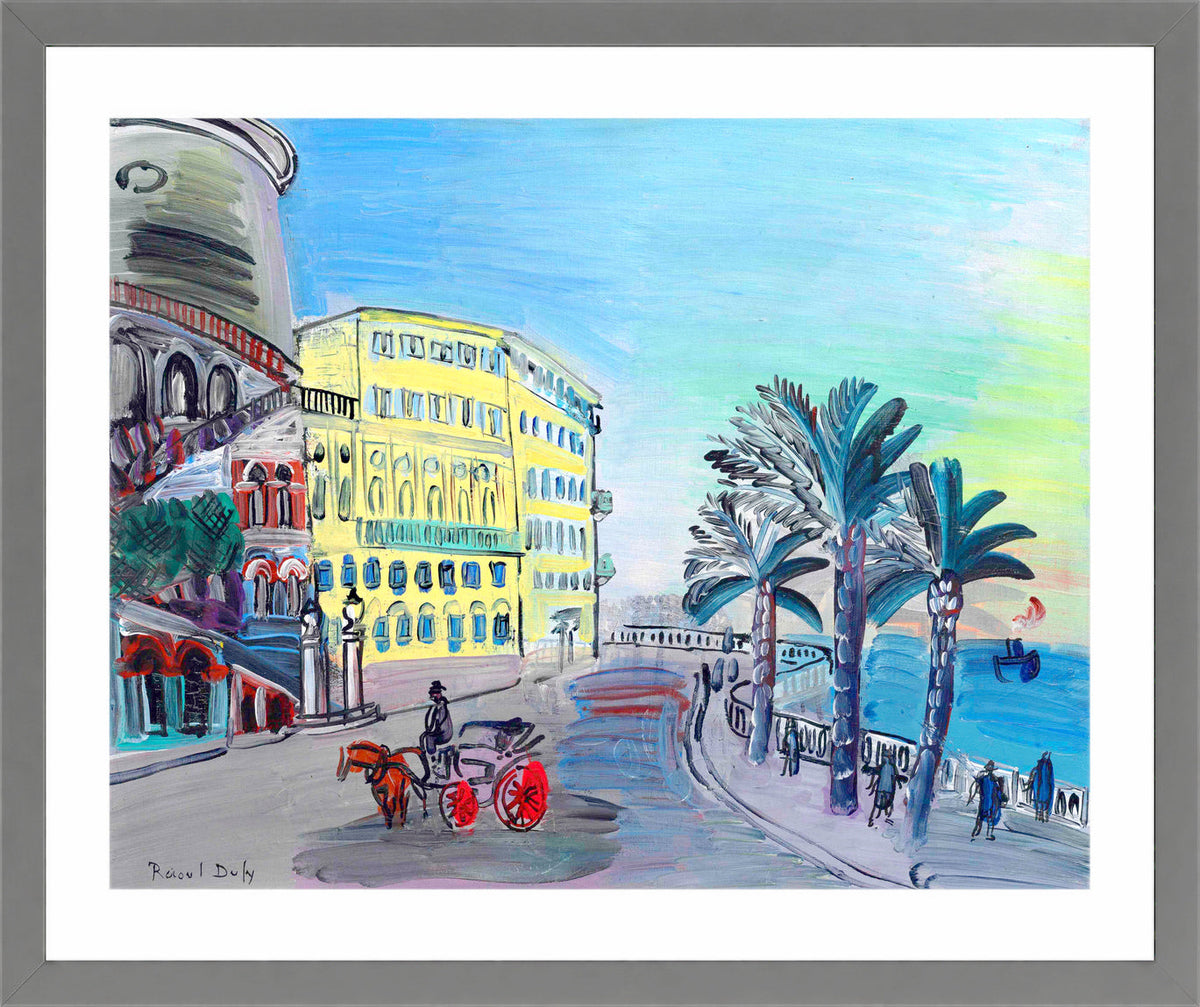 Raoul Dufy Print, 068 L'Hôtel Suisse à Nice et le tournant de Rauba Capeu (1927)_10x8 in a light grey frame