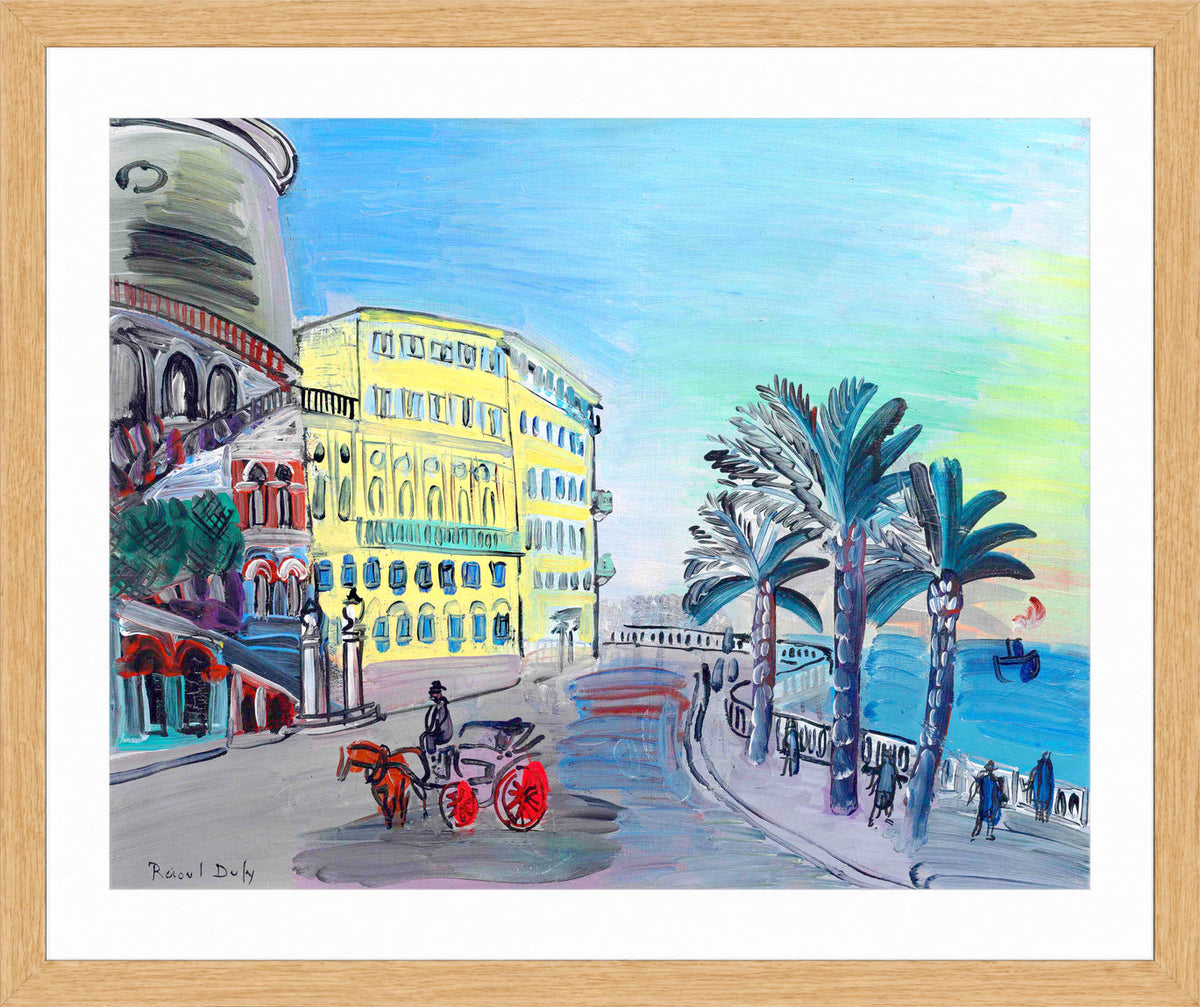 Raoul Dufy Print, 068 L'Hôtel Suisse à Nice et le tournant de Rauba Capeu (1927)_10x8 in an oak frame