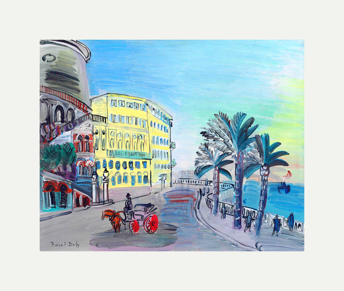 Raoul Dufy Print, 068 L'Hôtel Suisse à Nice et le tournant de Rauba Capeu (1927)_10x8 with an off-white border for rolled canvas