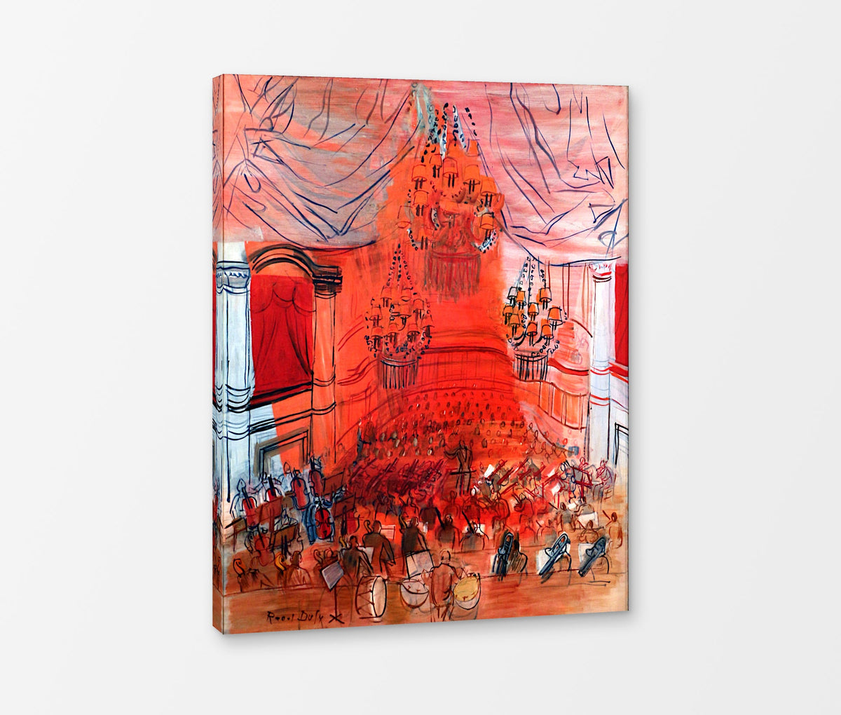 Raoul Dufy Print, 081 orchestra rossa_10x8 as a ready-to-hang canvas panel