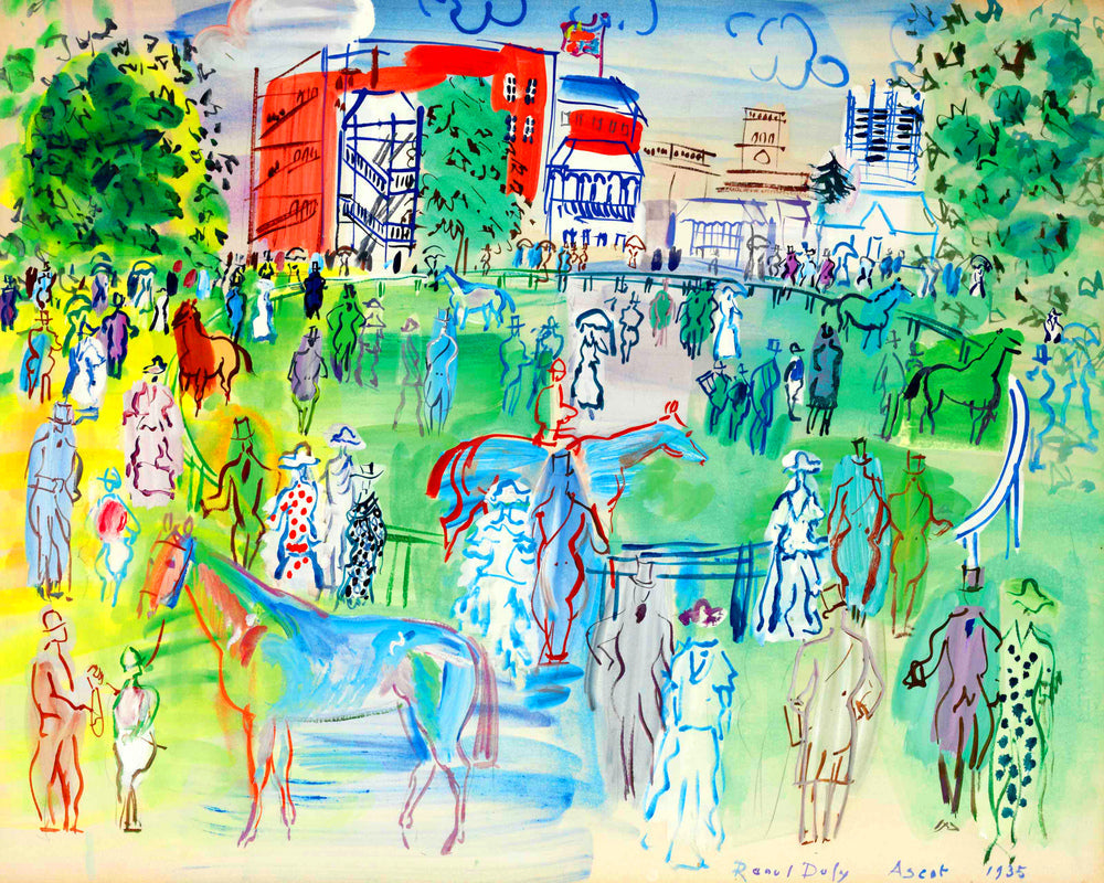 Raoul Dufy Print, 082 Paddock et turfistes à Ascot (1935)_10x8 as an unframed print