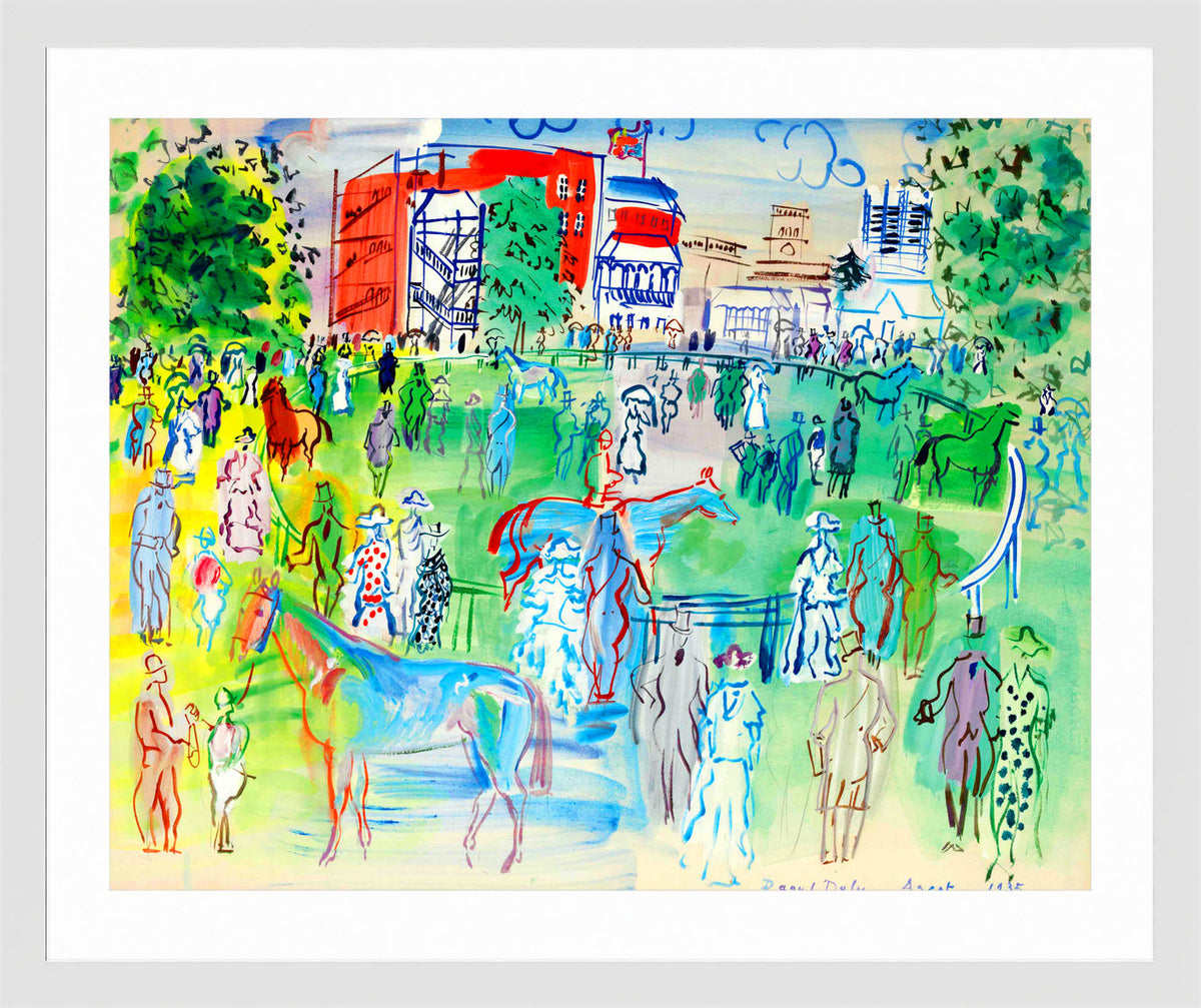 Raoul Dufy Print, 082 Paddock et turfistes à Ascot (1935)_10x8 in a white frame