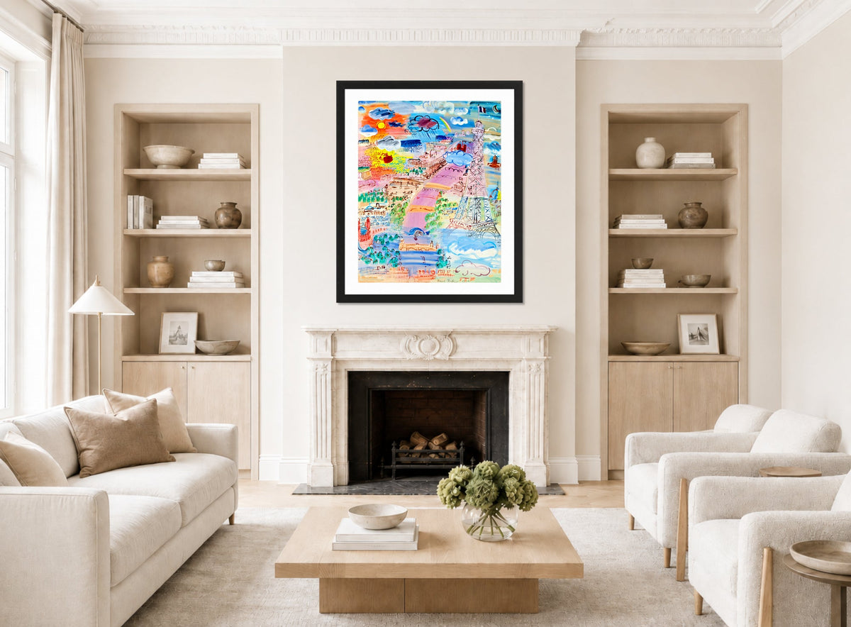 Raoul Dufy Print, 083 Paris et la Tour Eiffel (1936)_10x8 displayed in a Scandinavian living room