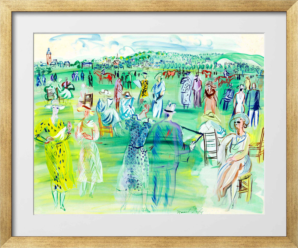 Raoul Dufy Print, 087 Poiret's mannequins in Deauville (1941)_10x8 in a gold frame