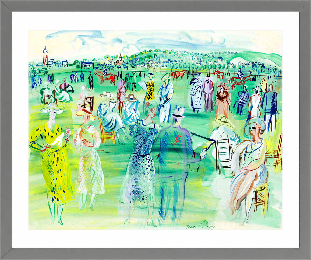 Raoul Dufy Print, 087 Poiret's mannequins in Deauville (1941)_10x8 in a light grey frame