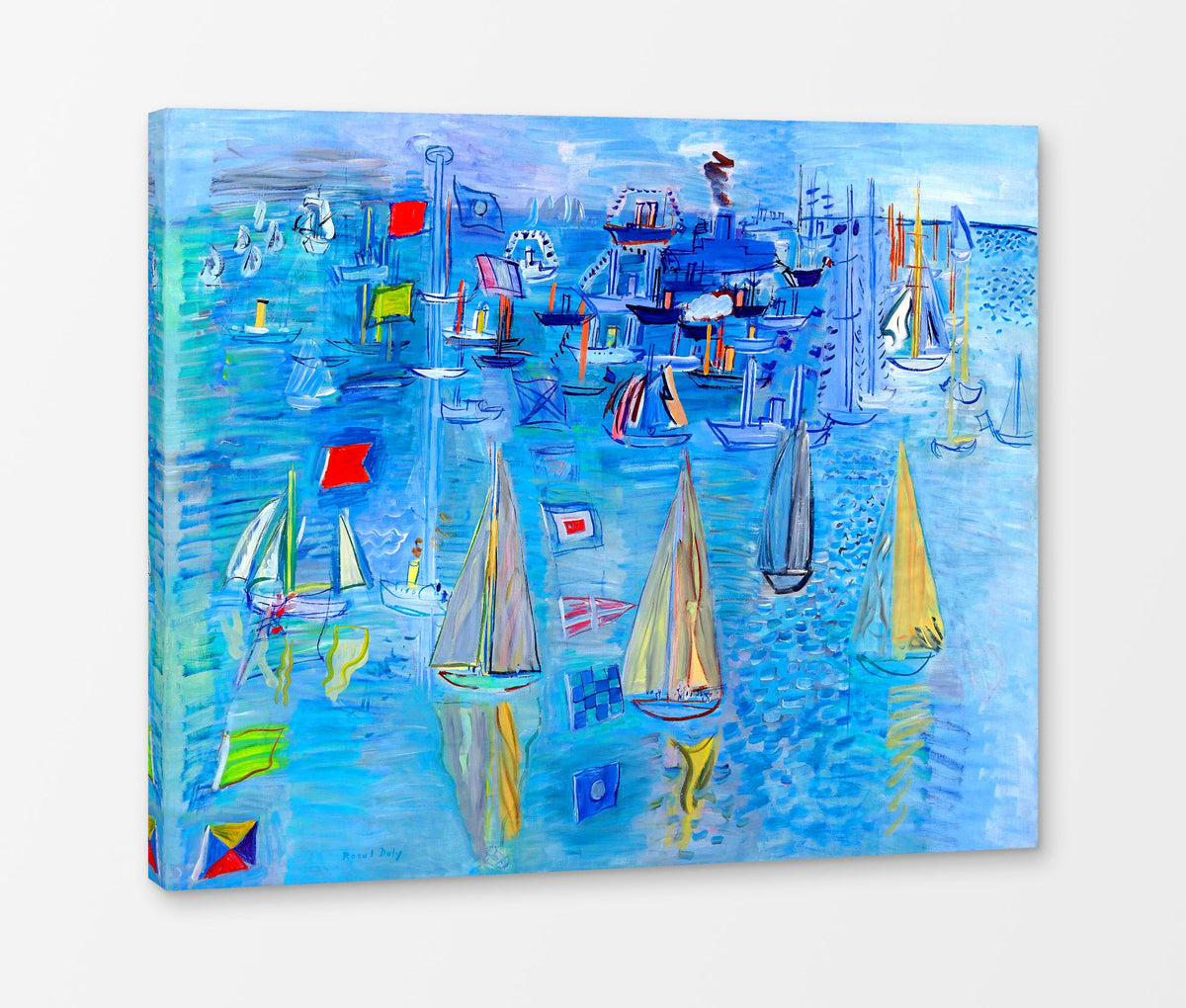 Raoul Dufy Print, 090 Régates à Cowes (1930)_10x8 as a ready-to-hang canvas panel