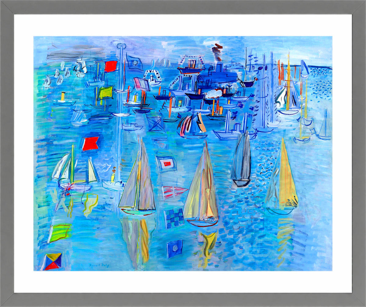 Raoul Dufy Print, 090 Régates à Cowes (1930)_10x8 in a light grey frame