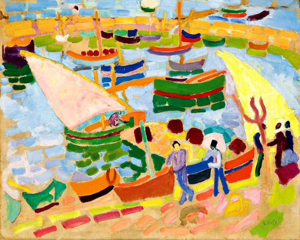 Raoul Dufy Print, 097 Sailboats and boats in the harbor (1907)_10x8 as an unframed print