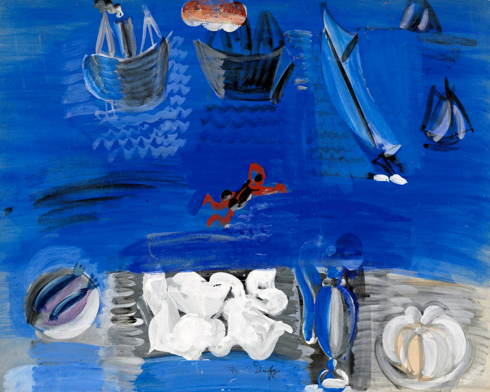 Raoul Dufy Print, 104 Still life and boats (circa 1923)_10x8 as an unframed print