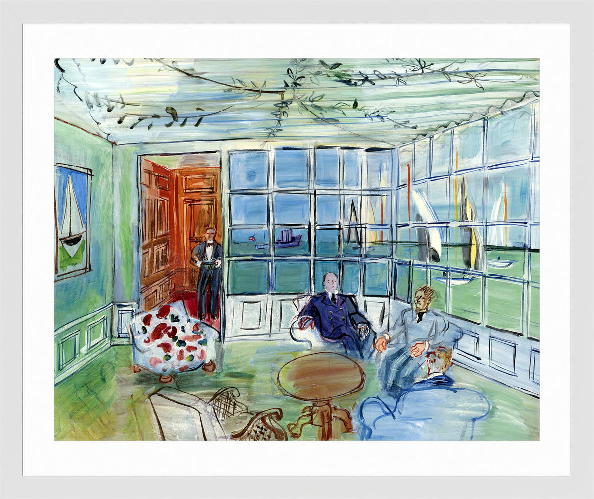 Raoul Dufy Print, 123 The Royal Yacht Squadron, Cowes, Isle of Wight_10x8 in a white frame