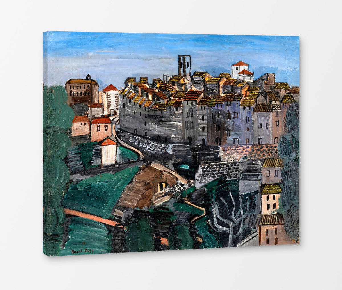 Raoul Dufy Print, 130 Vence_10x8 as a ready-to-hang canvas panel