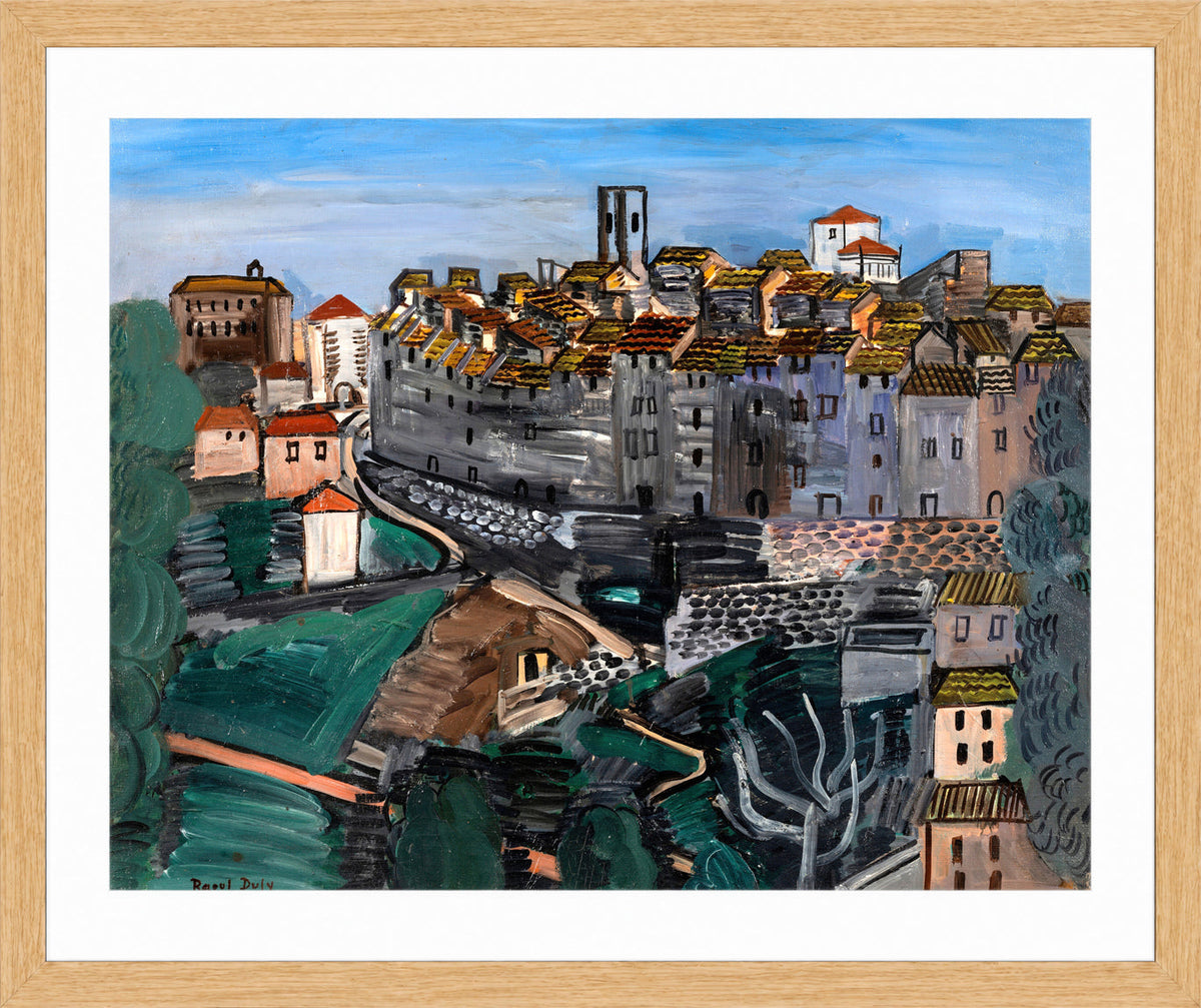 Raoul Dufy Print, 130 Vence_10x8 in an oak frame