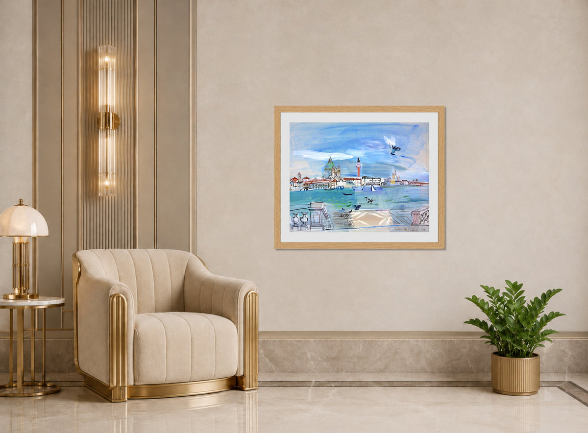 Raoul Dufy Print, 131 Venice (1938)_10x8 displayed in an Art Deco interior