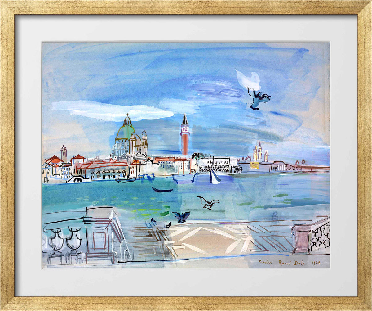 Raoul Dufy Print, 131 Venice (1938)_10x8 in a gold frame