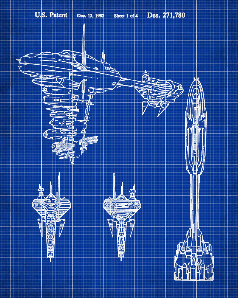 Rebellion Ship  Blueprint Poster Patent Print Star Wars Spaceship