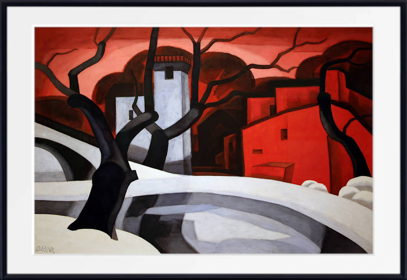 Oscar Bluemner Print, rosso e bianco