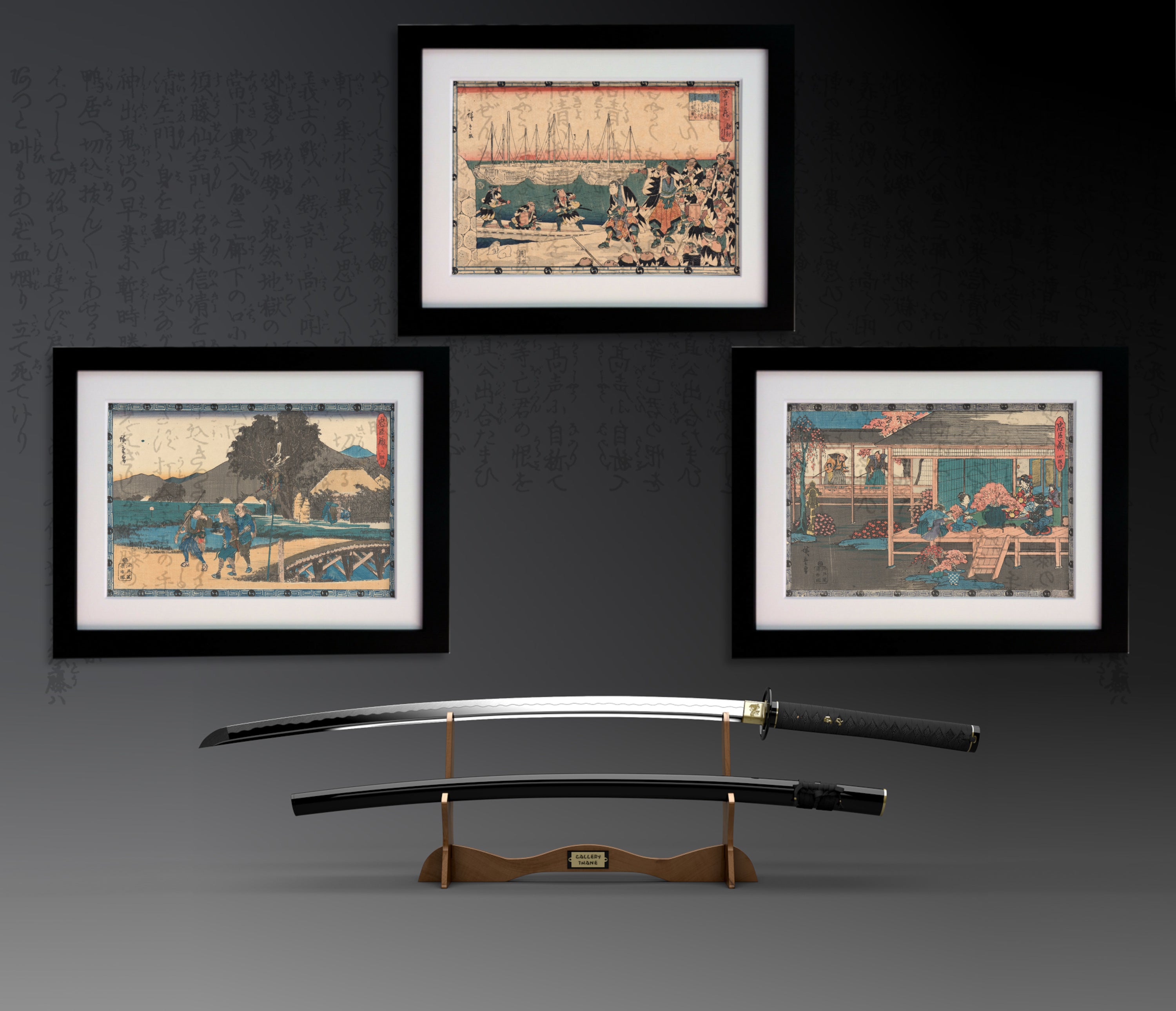 Ando Hiroshige, The Ronin Series, set of 3 Japanese Warrior Prints