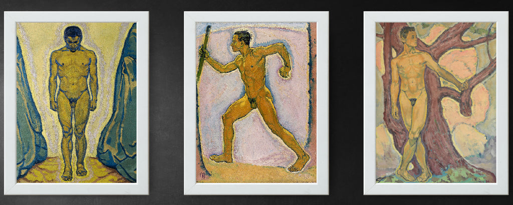 Male Nude Prints, set of 3, Koloman Moser