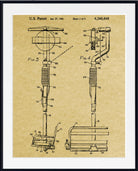 A framed vintage U.S. ski lift patent print