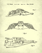 Snow Speeder Blueprint Poster Patent Print Star Wars Spaceship