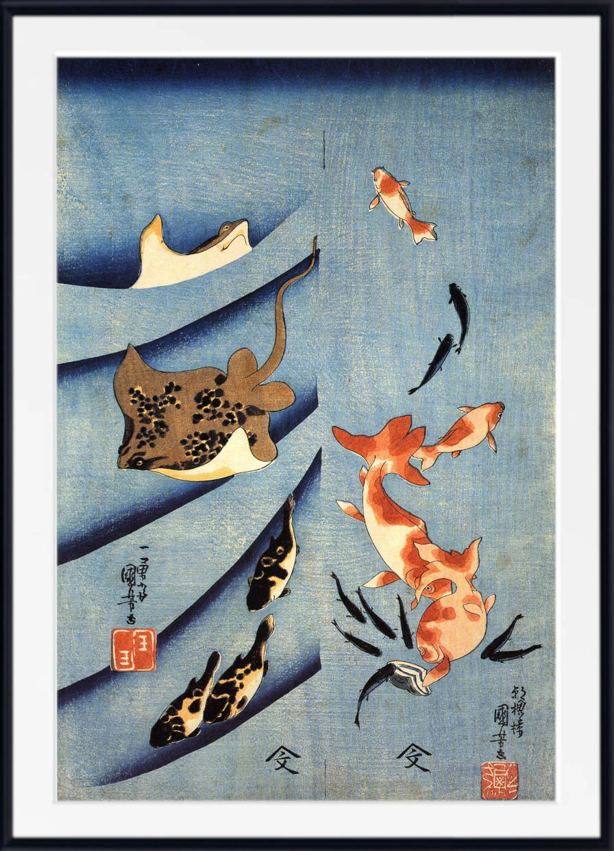 Utagawa Kuniyoshi, Japanese Fine Art Print, Stingrays, Ukiyo-e