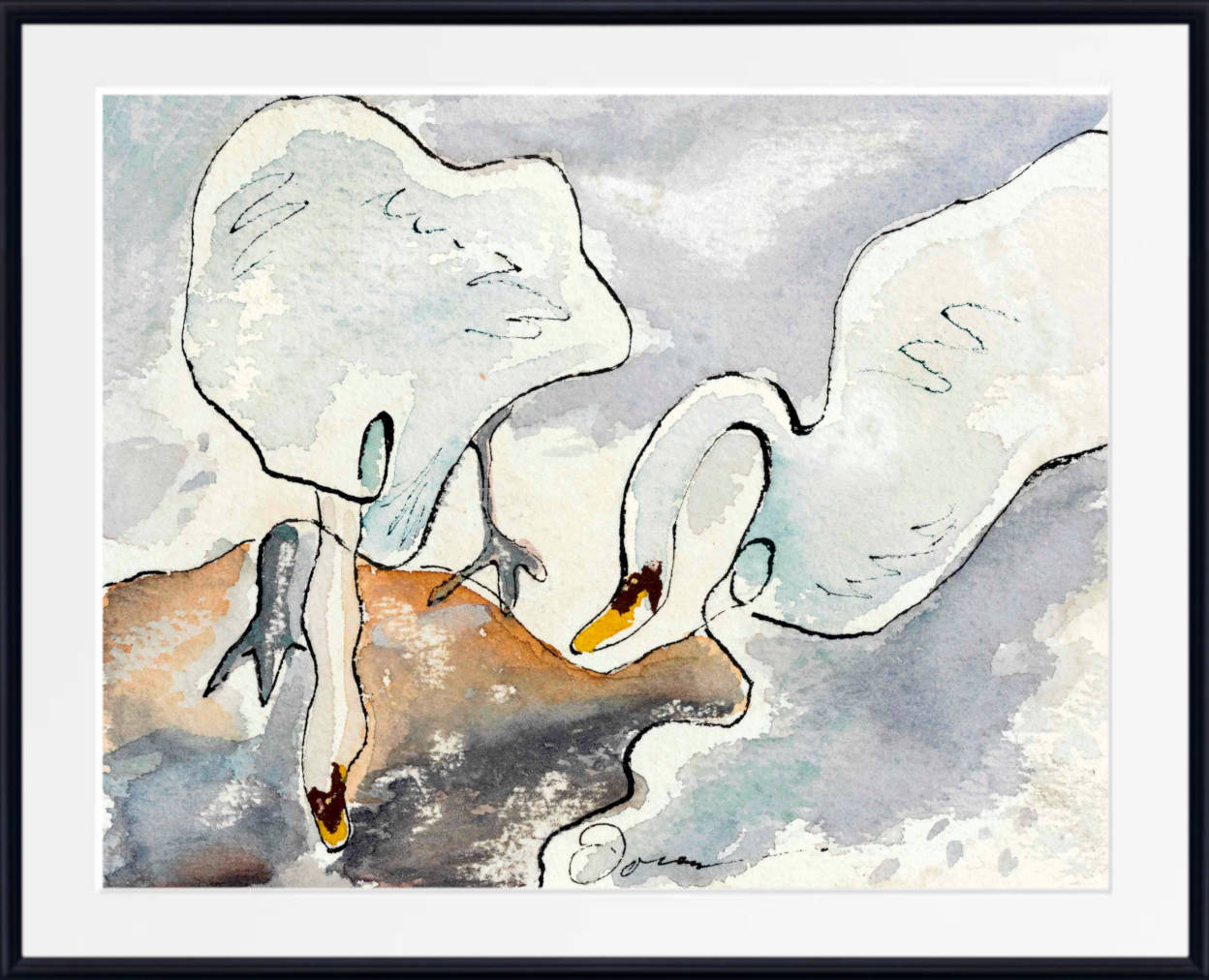 Arthur Dove Fine Art Print, Swans