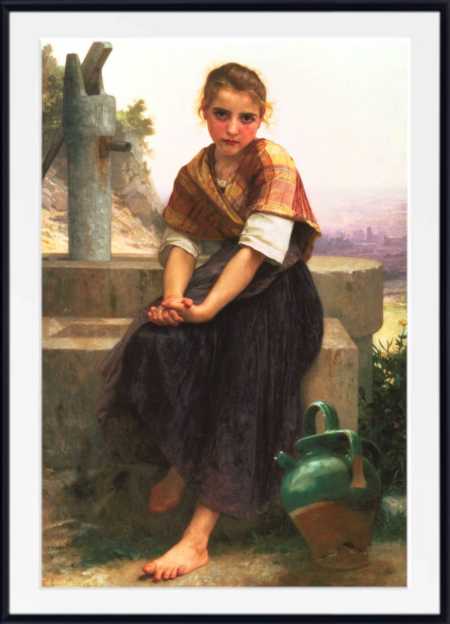 William-Adolphe Bouguereau, Old Masters Figure Print : Broken Pitcher