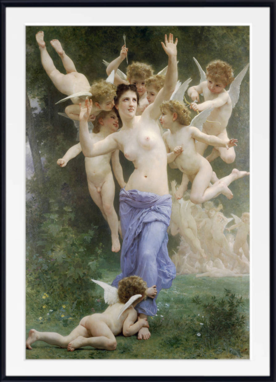 William-Adolphe Bouguereau, Old Masters Figure Print : Awakening