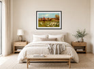 Thomas Blinks Print, ‘Away! Away!’ displayed above a bed