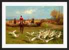 Thomas Blinks Print, ‘Away! Away!’ in a black frame