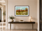 Thomas Blinks Print, ‘Away! Away!’ displayed above a console table