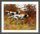 Thomas Blinks Print, English Setters in a dark grey frame